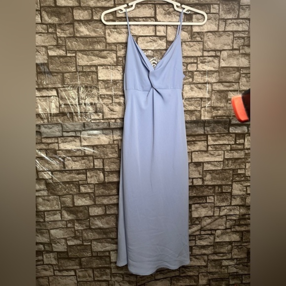 Y2K Abercrombie & Fitch Spaghetti Strap Full Length Periwinkle Dress Size Large